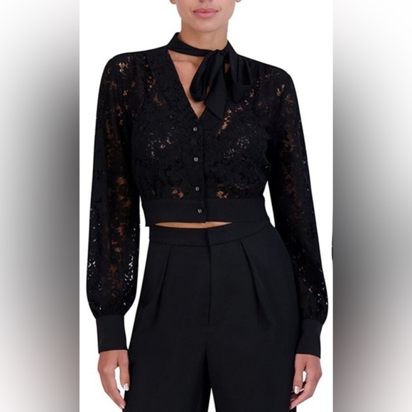 NEW BCBGMAXAZRIA Lace Crop Top - Picture 1 of 5